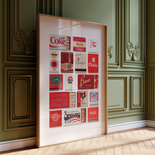 Load image into Gallery viewer, Red Matchbook Collage Poster w/Frame Options [Online Only]
