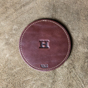 The Farm House Circle Fine Leather Coaster Set of 4 Coasters | Holtz Leather Co.