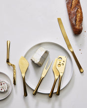 Load image into Gallery viewer, Barcelona Matte Gold Stainless Steel 5 Piece Cheese Service Gift Set [Online Only]
