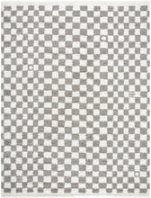 Load image into Gallery viewer, Kieu Taupe Checkered Plush Rug [Online Only]
