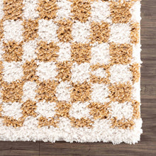 Load image into Gallery viewer, Kieu Mustard &amp; Ivory Checkered Area Rug [Online Only]
