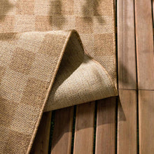 Load image into Gallery viewer, Kuval Checkered Brown Outdoor Rug [Online Only]
