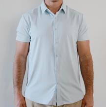 Load image into Gallery viewer, Solid Light Blue Short-Sleeved Shirt
