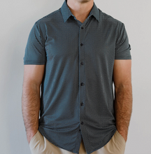 Load image into Gallery viewer, Navy White Diamond Short-Sleeved Shirt
