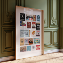 Load image into Gallery viewer, Western Matchbook Collage Poster w/Frame Options [Online Only]
