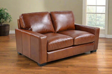 Load image into Gallery viewer, Claudette Top Grain Leather Love Seat - Chestnut [Online Only]
