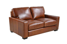 Load image into Gallery viewer, Claudette Top Grain Leather Love Seat - Chestnut [Online Only]
