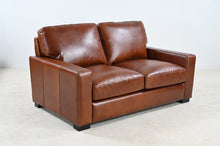 Load image into Gallery viewer, Claudette Top Grain Leather Love Seat - Chestnut [Online Only]
