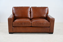 Load image into Gallery viewer, Claudette Top Grain Leather Love Seat - Chestnut [Online Only]
