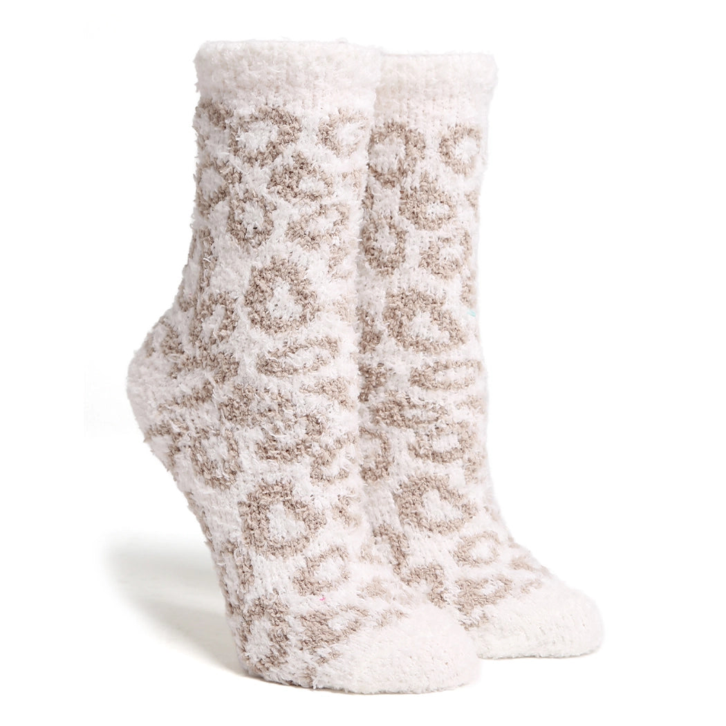 Luxury Soft Leopard Pattern Mini Crew Winter Socks