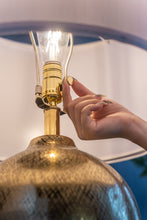 Load image into Gallery viewer, Round Aluminum Sheet Gold Table Lamp with White Fabric Shade [Online Only]
