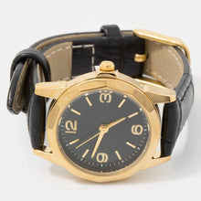 Load image into Gallery viewer, Thin Leather Strap Vintage Circle Faceted Watch
