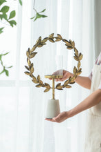Load image into Gallery viewer, Iron Floral Hurricane With Marble Base [Online Only]

