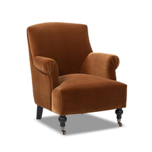 Load image into Gallery viewer, Eloise 30' Pleated Sock Arm Accent Armchair, Burnt Orange Performance Velvet [Online Only]
