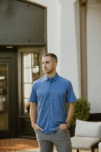 Load image into Gallery viewer, Clear Blue Textured Short-Sleeve Shirt
