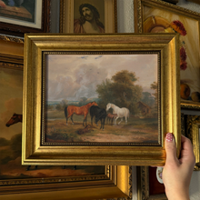 Load image into Gallery viewer, Vintage Style Horses in Pasture Framed Art Print 8x10
