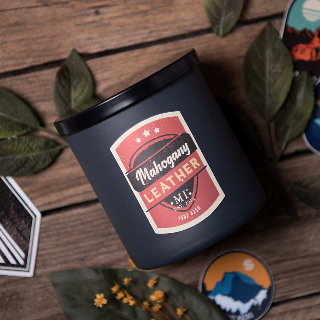 Mahogany Leather 15 oz. Candle