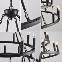 Load image into Gallery viewer, 39.37 Inch 3-Tiers Wagon Wheel Chandelier [Online Only]
