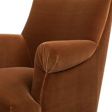 Load image into Gallery viewer, Eloise 30' Pleated Sock Arm Accent Armchair, Burnt Orange Performance Velvet [Online Only]
