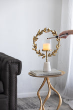 Load image into Gallery viewer, Iron Floral Hurricane With Marble Base [Online Only]
