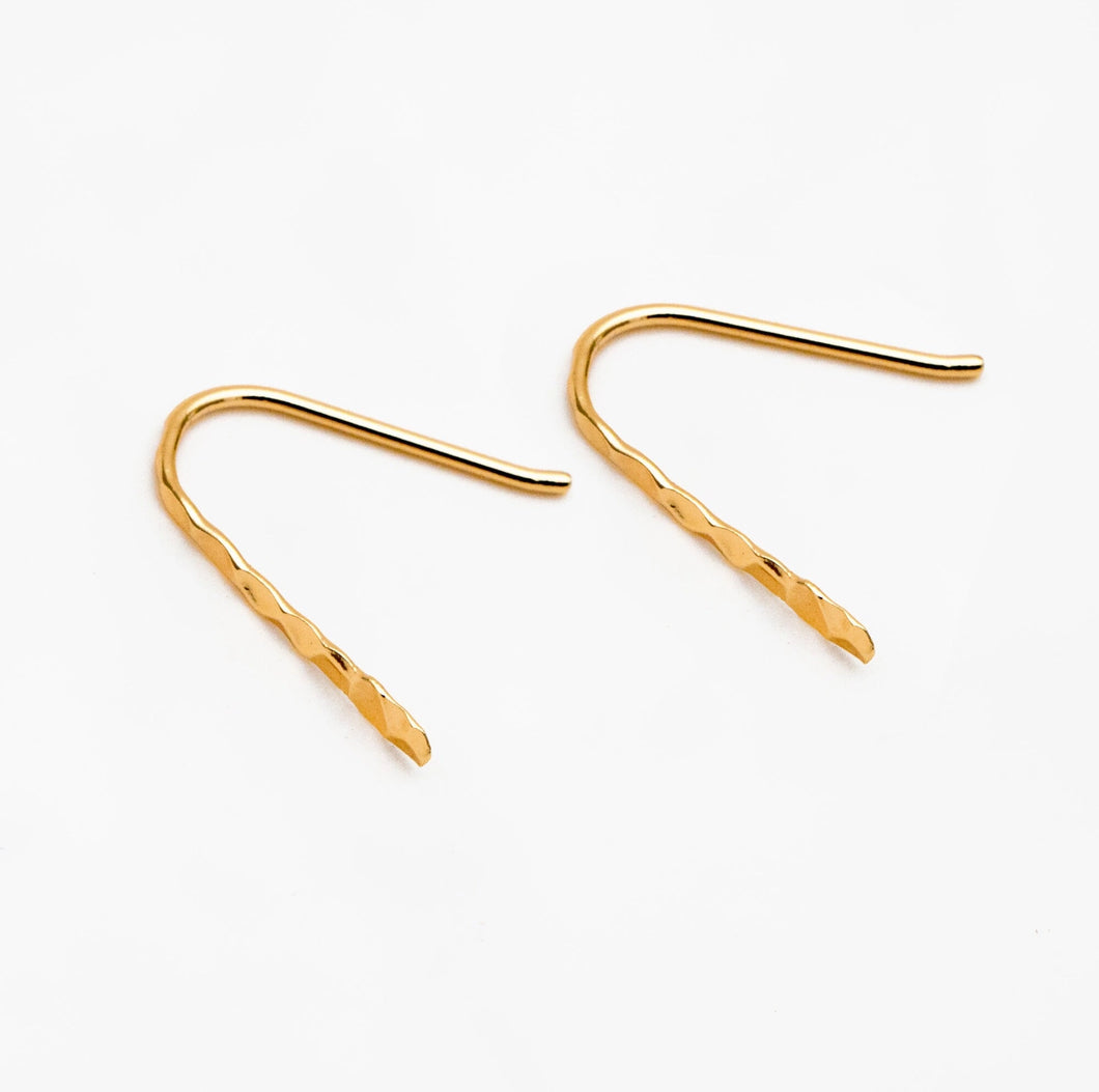 Hammered 18k Gold Plated Earrings