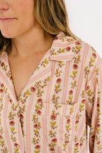 Load image into Gallery viewer, Vintage Floral Stripe Women's Bamboo Pajama Set
