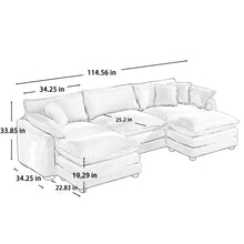 Load image into Gallery viewer, Modern Oversized Modular Cushion Sofa With Ottoman [Online Only]
