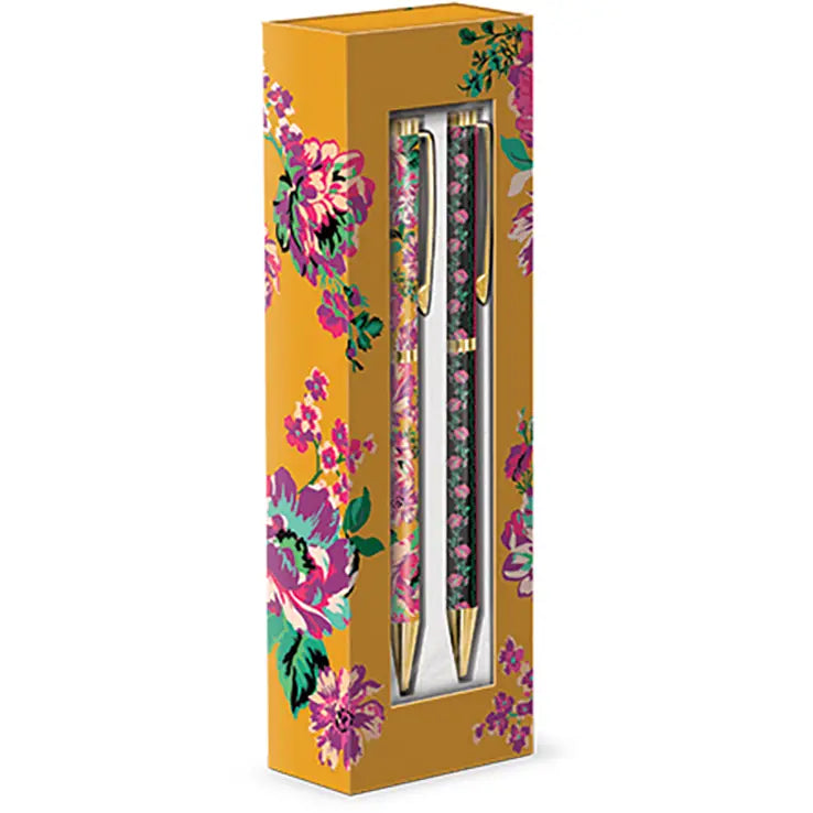 Boxed Pen Set of 2 Global Garden Yellow Floral