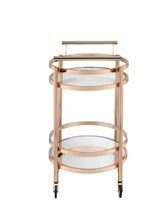 Load image into Gallery viewer, Lakelyn Clear Glass &amp; Rose Gold Finish Serving Cart [Online Only]
