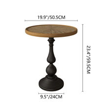Load image into Gallery viewer, Round End Table With Pedestal Base &amp; Natural Wood Top [Online Only]
