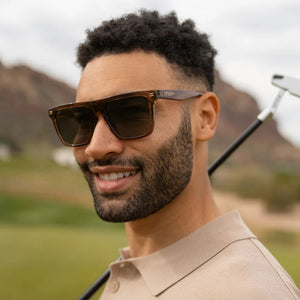 Ace Polarized Men's Sunglasses (Crystal Mesquite Grain/Green Lens) | WMP Eyewear