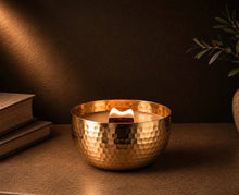 Load image into Gallery viewer, Pumpkin &amp; Persimmons Solid Brass 14oz Pure Soy Candle
