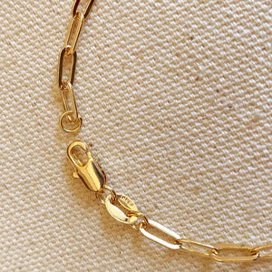 Gold Short Link Paperclip Bracelet (2 sizes)