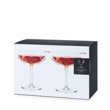 Load image into Gallery viewer, Seneca Faceted Coupe Glasses Set of 2 (Online Only)
