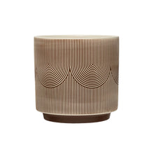 Load image into Gallery viewer, Brown &amp; Cream Textured Stoneware Planter
