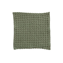 Load image into Gallery viewer, Stonewashed Cotton Waffle Weave Dish Cloths, Green, Set of 3
