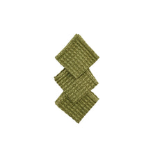 Load image into Gallery viewer, Stonewashed Cotton Waffle Weave Dish Cloths, Green, Set of 3
