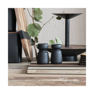 Black Mango Wood Salt & Pepper Shaker Set