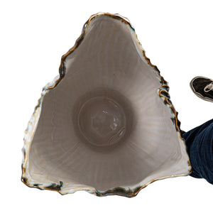 Stoneware Pleated Sculptural Vase