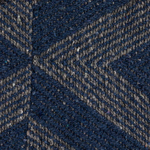 Load image into Gallery viewer, Blue Woven Recycled Cotton Blend Throw w/ Triangle Pattern &amp; Fringe
