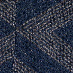 Blue Woven Recycled Cotton Blend Throw w/ Triangle Pattern & Fringe