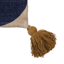 Load image into Gallery viewer, Two-Sided Blue, Red, and White Woven Recycled Cotton Blend Throw
