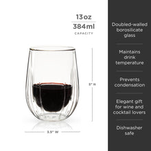 Load image into Gallery viewer, Double-Walled Stemless Wine Glasses Set of 2 (Online Only)
