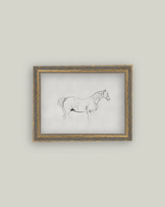 Horse Sketch 16 x 12 Framed Antique Art
