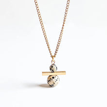 Load image into Gallery viewer, Dalmatian Jasper Linear Necklace
