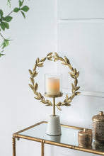 Load image into Gallery viewer, Iron Floral Hurricane With Marble Base [Online Only]
