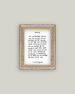 Beauty Script 8 x 10 Framed Antique Print