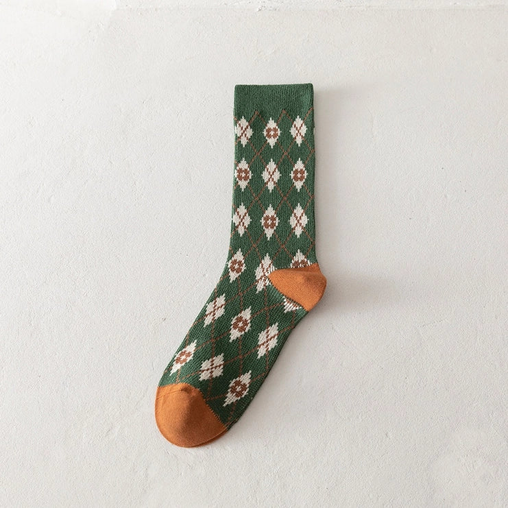 Green Patterned Socks (4 styles)