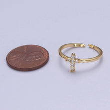 Load image into Gallery viewer, Gold Cross Ring
