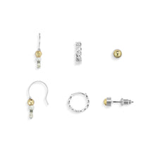 Load image into Gallery viewer, Dainty Bead Silver &amp; Gold Earrings Set of 3
